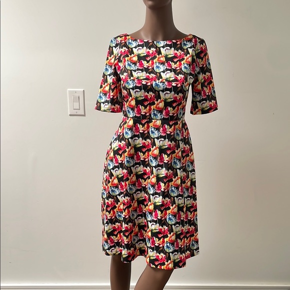 Amie Scott The Wicked Witch Dress Floral Shortsleeves Pocket Vintage Small S New - Picture 1 of 11